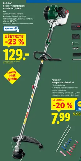 Parkside Benzínové kombinované náradie 4 v 1, PBK 4