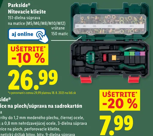 Parkside Nitovacie kliešte