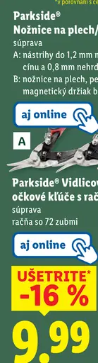 Parkside Nožnice na plech/súprava na sadrokartón