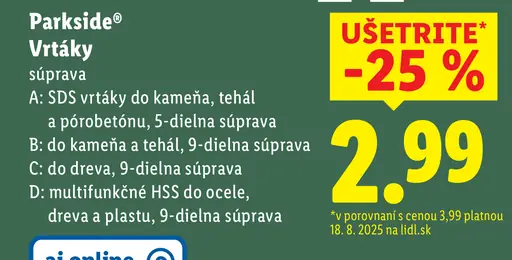 Parkside Vŕtáky súprava
