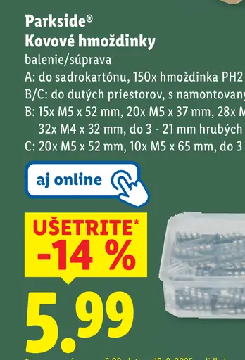 Parkside Kovové hmoždinky