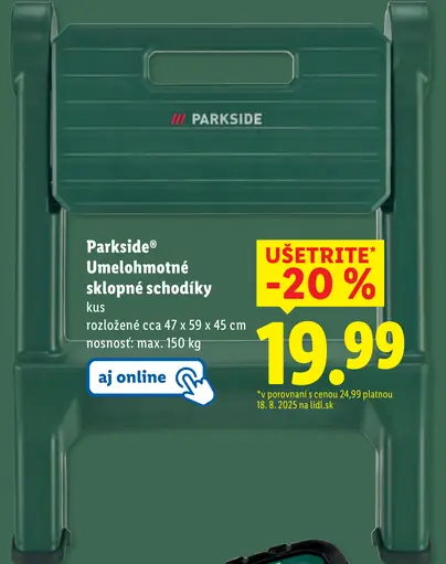 Parkside Umelohmotné sklopné schodíky