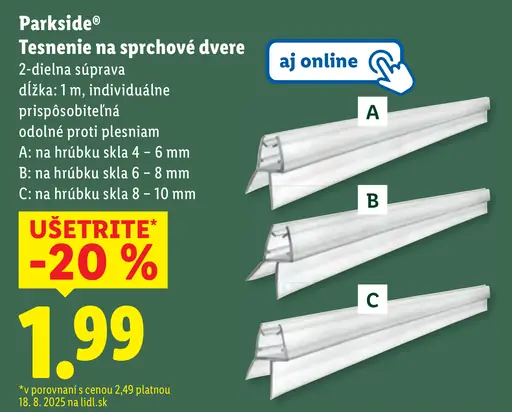 Parkside Tesnenie na sprchové dvere