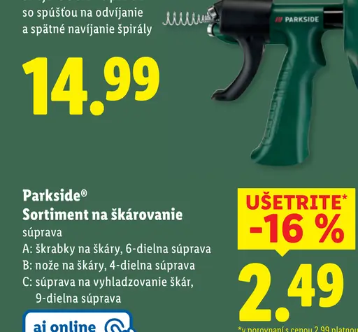 Parkside Sortiment na škárovanie