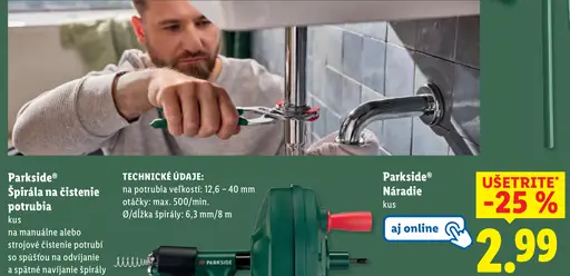 Parkside Špirála na čistenie potrubia