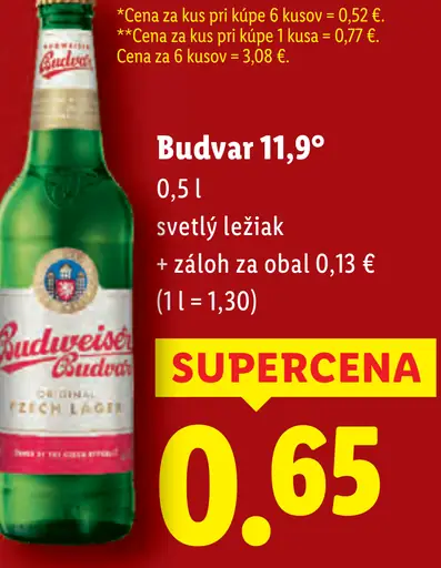 Budvar svetlý ležiak