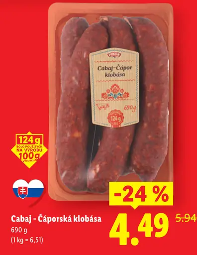 Cabaj čáporská klobása
