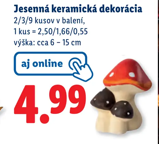 Jesenná keramická dekorácia
