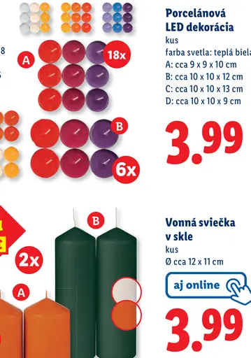 Porcelánová LED dekorácia