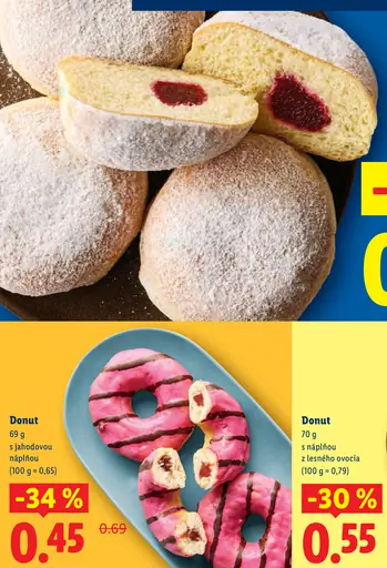 Donut s náplňou z lesného ovocia