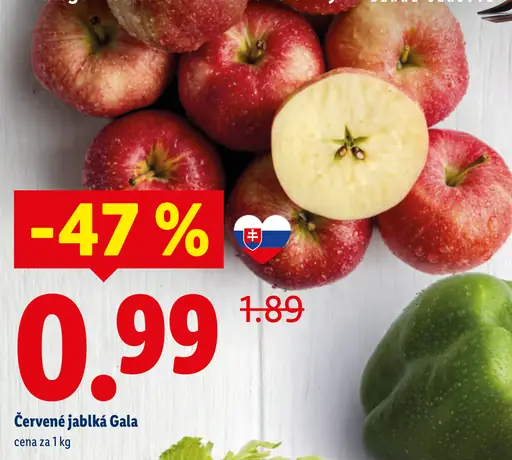 Červené jablká Gala
