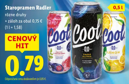Staropramen Radler Cool - rôzne druhy