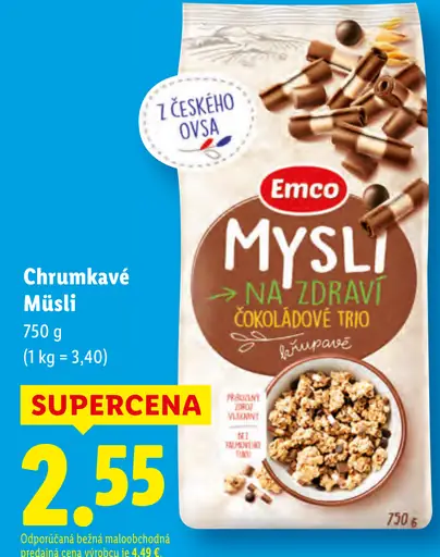 Emco Mysli na Zdraví Chrumkavé čokoládové trio