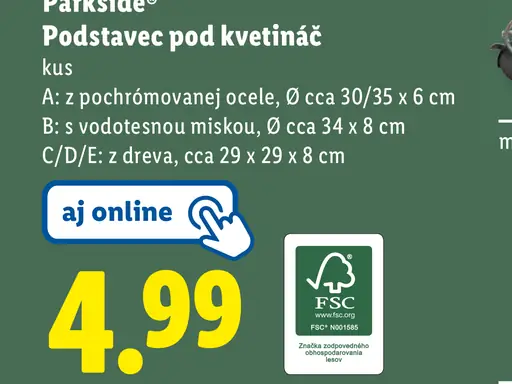 Parkside Podstavec pod kvetináč