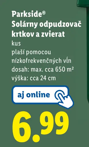 Parkside Solárny odpudzovač