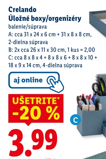 Crelando Úložné boxy/organizéry