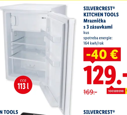 Silvercrest Kitchen Tools Mraznička s 3 zásuvkami