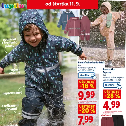 Lupilu Bunda/nohavice do dažďa