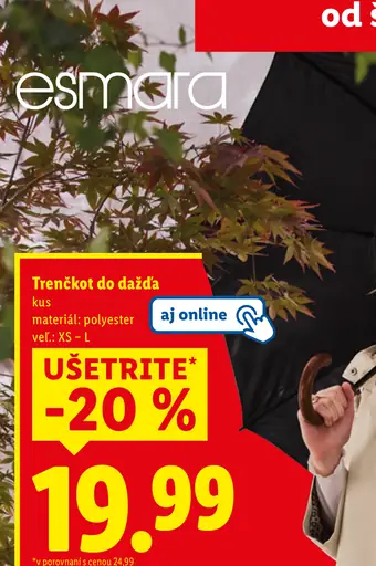 Esmara trenčkot do dažďa