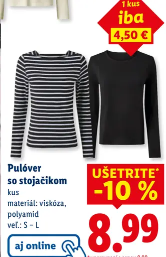 Esmara Pulóver so stojačikom