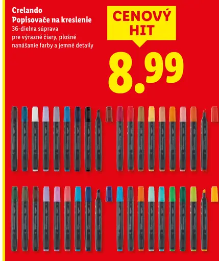 Crelando Popisovače na kreslenie