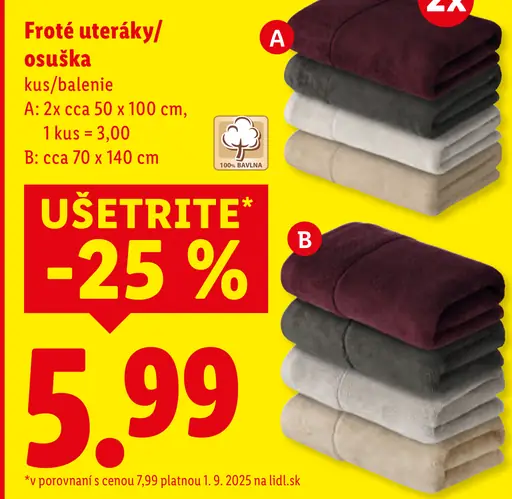 Livarno frotté uteráky/osuška