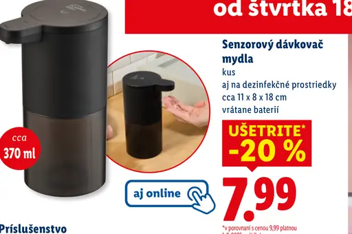 Senzorový dávkovač mydla