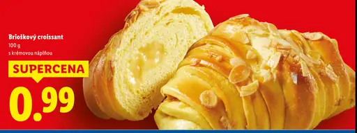 Brioškový croissant s krémovou náplňou