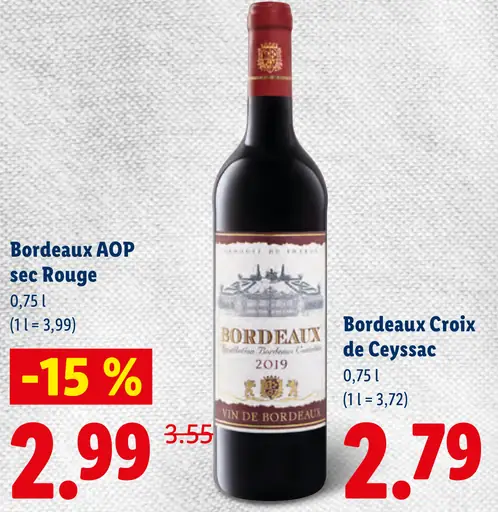 Bordeaux AOP sec Rouge