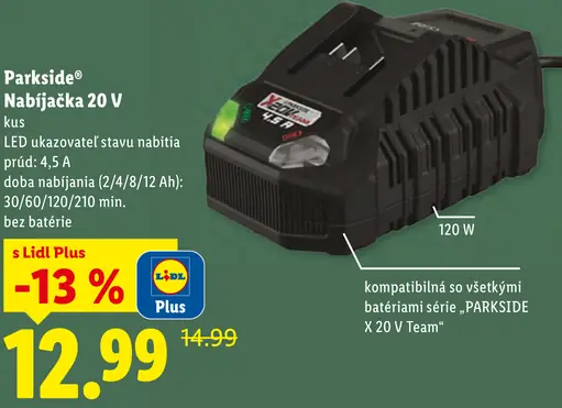 Parkside Nabíjačka 20 V