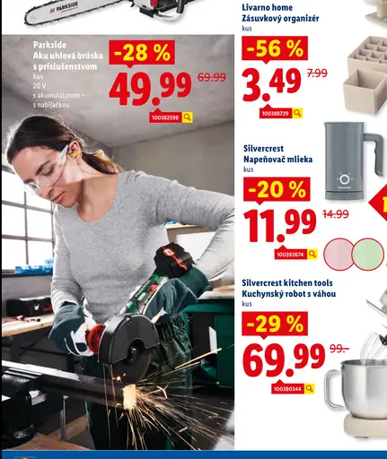 Parkside Aku uhlová brúska s príslušenstvom