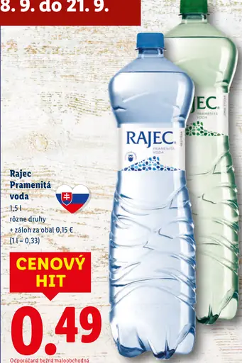 Rajec Pramenitá voda sýtená
