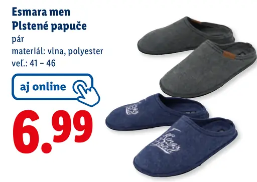 Esmara men Plstené papuče