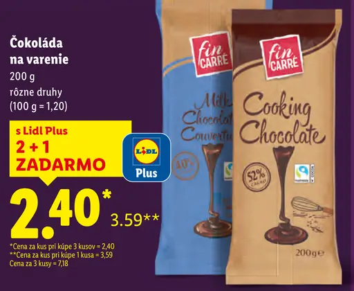 Fin Carre Čokoláda na varenie rôzne druhy