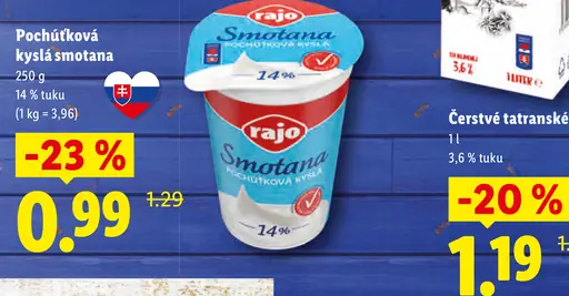 Rajo smotana pochúťková kyslá