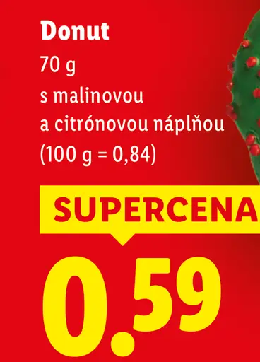 Donut s malinovou a citrónovou náplňou