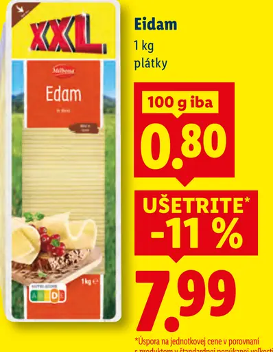 Milbona Edam plátky