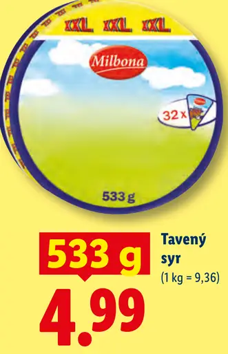 Milbona Tavený syr