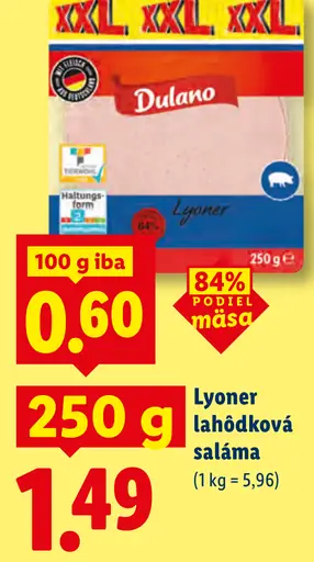 Dulano Lyoner lahôdková saláma