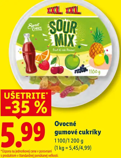 Sour Punch Ovocné gumové cukríky