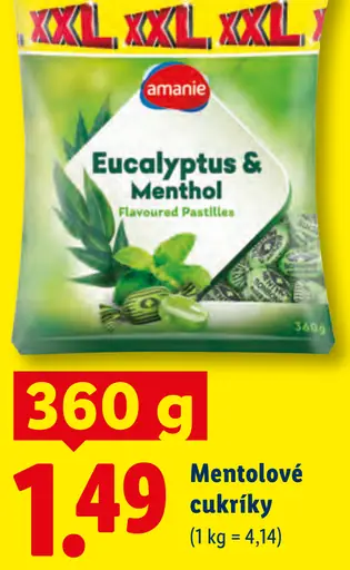 Amanie mentolové cukríky