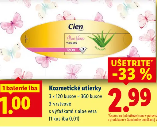 Cien Kozmetické utierky