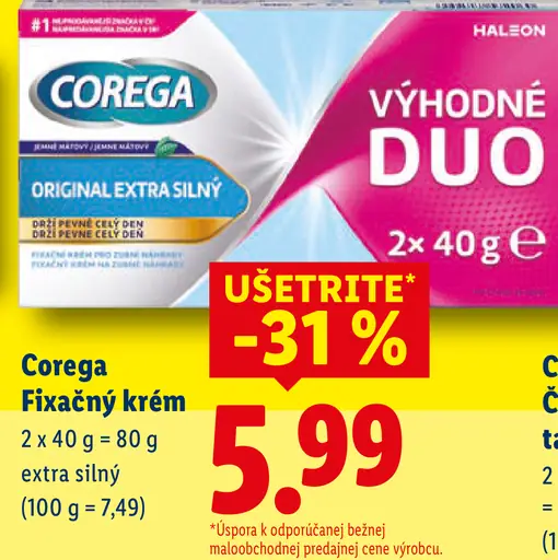 Corega fixačný krém