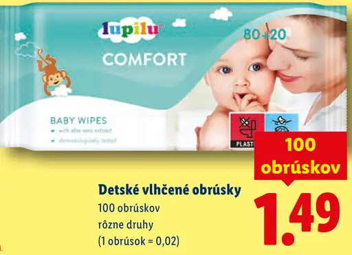 Lupilu Detské vlhčené obrúsky