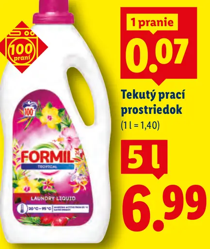 Formil tekutý prací prostriedok
