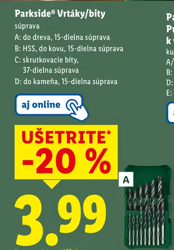 Parkside Vrtáky/bity