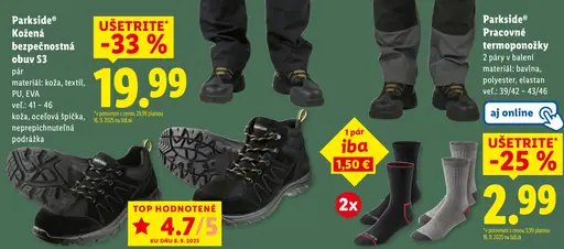 Parkside Kožená bezpečnostná obuv S3