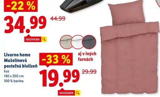 Livarno home Mušelínová posteľná bielizeň