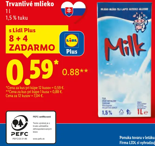 Trvanlivé mlieko