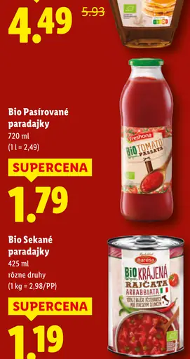 Italiamo Bio Pasírované paradajky
